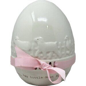 Perine Lowe My Little Nest Egg Ceramic Bank Pink Ribbon Child To Cherish 2007